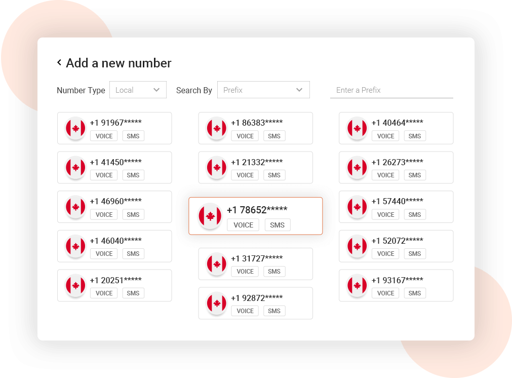 canada mobile phone number code